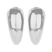 Load image into Gallery viewer, TRIBAL ZONE SILVER PLEATED  C HOOP STUD EARRING