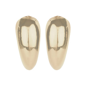 TRIBAL ZONE GOLDEN PLEATED  C HOOP STUD EARRING
