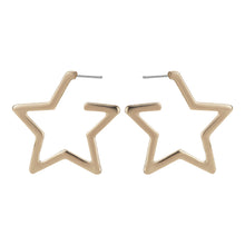 Load image into Gallery viewer, TRIBAL ZONE PRETTY GOLDEN STAR HOOP EARRING