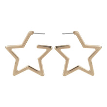 Load image into Gallery viewer, TRIBAL ZONE PRETTY GOLDEN STAR HOOP EARRING
