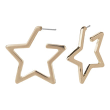 Load image into Gallery viewer, TRIBAL ZONE PRETTY GOLDEN STAR HOOP EARRING