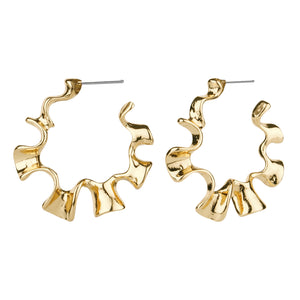 TRIBAL ZONE  Gold Absract Hoop Earrings