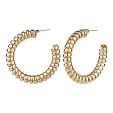 Load image into Gallery viewer, TRIBAL ZONE STUNNING GOLDEN  SPRING C HOOP EARRING