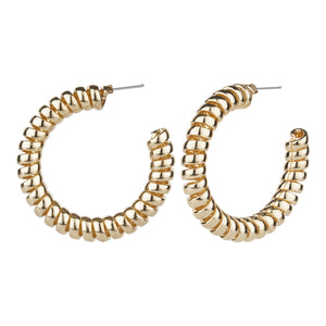 TRIBAL ZONE STUNNING GOLDEN  SPRING C HOOP EARRING