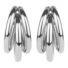 Load image into Gallery viewer, TRIBAL ZONE STUNNING SILVER  C HOOP STUD EARRING