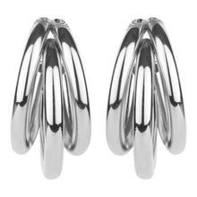 Load image into Gallery viewer, TRIBAL ZONE STUNNING SILVER  C HOOP STUD EARRING