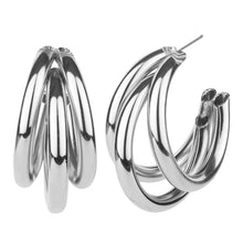 Load image into Gallery viewer, TRIBAL ZONE STUNNING SILVER  C HOOP STUD EARRING