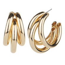 Load image into Gallery viewer, TRIBAL ZONE STUNNING GOLDEN C HOOP STUD EARRING