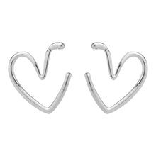 Load image into Gallery viewer, TRIBAL ZONE SWEET SILVER  HEART STUD EARRING