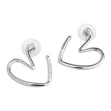 Load image into Gallery viewer, TRIBAL ZONE SWEET SILVER  HEART STUD EARRING