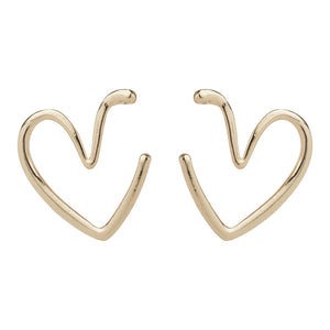 TRIBAL ZONE SWEET GOLDEN HEART STUD EARRING