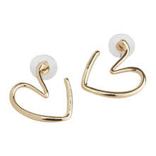 Load image into Gallery viewer, TRIBAL ZONE SWEET GOLDEN HEART STUD EARRING