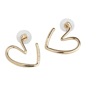 TRIBAL ZONE SWEET GOLDEN HEART STUD EARRING