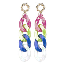 Load image into Gallery viewer, Vibrant Multi-Color Chain Link Earrings