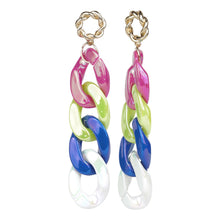 Load image into Gallery viewer, Vibrant Multi-Color Chain Link Earrings