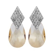 Load image into Gallery viewer, Champagne Crystal Teardrop Pavé Stud Earrings