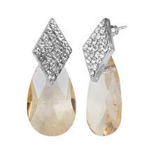 Load image into Gallery viewer, Champagne Crystal Teardrop Pavé Stud Earrings