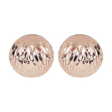 Load image into Gallery viewer, Rose gold textured round earrings