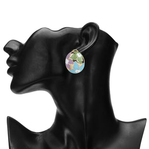 Gold Earrings With Multicolored Floral Detail