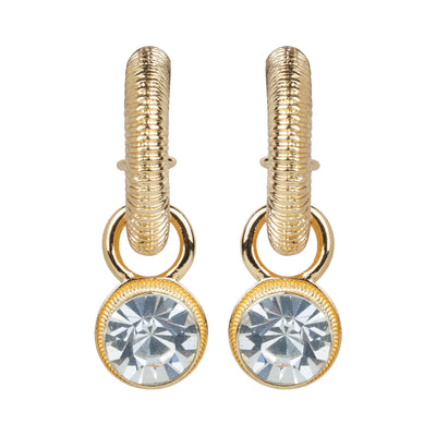 Gold Hoop Crystal Drops