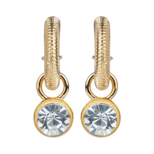 Load image into Gallery viewer, Gold Hoop Crystal Drops