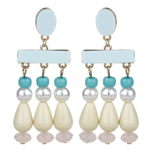 Load image into Gallery viewer, Elegant Pastel Drop Earrings with Beaded Detailing