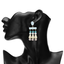 Load image into Gallery viewer, Elegant Pastel Drop Earrings with Beaded Detailing