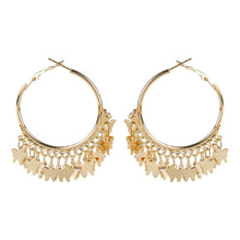 Load image into Gallery viewer, Gold hoop earrings with butterfly charms