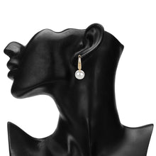 Load image into Gallery viewer, Classic Gold Hoop Earrings with Pearl Drops