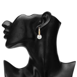 Classic Gold Hoop Earrings with Pearl Drops