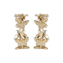 Load image into Gallery viewer, Elegant Gold/Silver Butterfly Hoop Earrings
