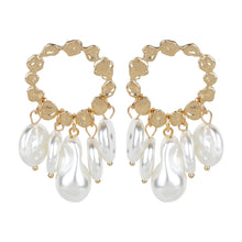 Load image into Gallery viewer, Golden Teardrop Pearl Cascade Earrings