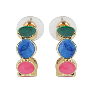 Colorful hoop earrings with gold accents