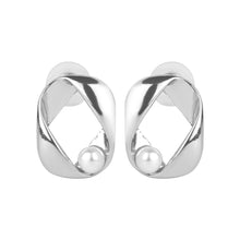 Load image into Gallery viewer, Lustrous Silver/Gold Twisted Stud Earrings