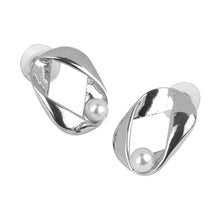 Load image into Gallery viewer, Lustrous Silver/Gold Twisted Stud Earrings