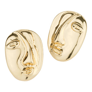TRIBAL ZONE GOLDEN STYLISH FACE STUD EARRING