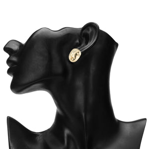 TRIBAL ZONE GOLDEN STYLISH FACE STUD EARRING