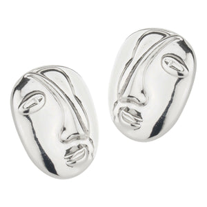 TRIBAL ZONE SLIVER STYLISH FACE STUD EARRING
