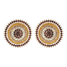 Load image into Gallery viewer, TRIBAL ZONE ETHNIC BROWN DAIMOND STUD EARRING