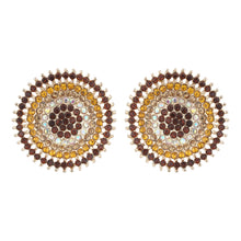 Load image into Gallery viewer, TRIBAL ZONE ETHNIC BROWN DAIMOND STUD EARRING