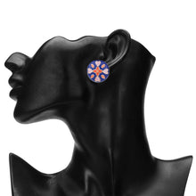 Load image into Gallery viewer, TRIBAL ZONE DESGINER DEEP BLUE  ENAMEL STUD EARRING