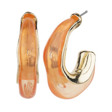 Load image into Gallery viewer, TRIBAL ZONE CLASSY PRACH ENAMAL C HOOP EARRING