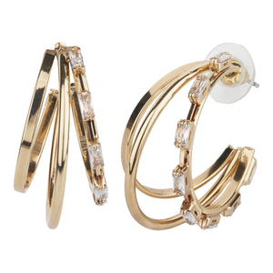 TRIBAL ZONE GOLD PLATED HOOP EARRING