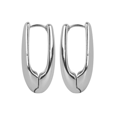 Bold Silver Teardrop Hoops