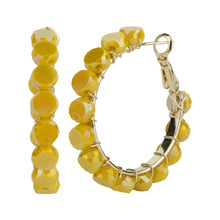 Load image into Gallery viewer, TRIBAL ZONE MODISH YELLOW BEADS HOOP EARRING