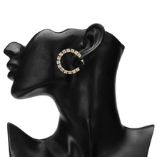 Load image into Gallery viewer, TRIBAL ZONE GEOMETRIC STONE HOOP EARRING