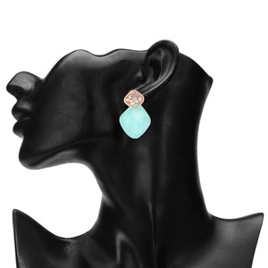 Crystal Stone Statement Stud Earrings