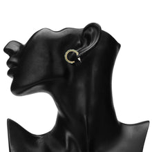 Load image into Gallery viewer, TRIBAL ZONE HALF HOOP SEA GREEN BRADS EARRING