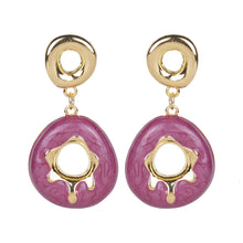 Load image into Gallery viewer, Drop Circular Earrings with gold accents