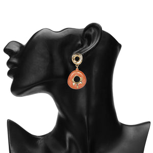 Drop Circular Earrings with gold accents